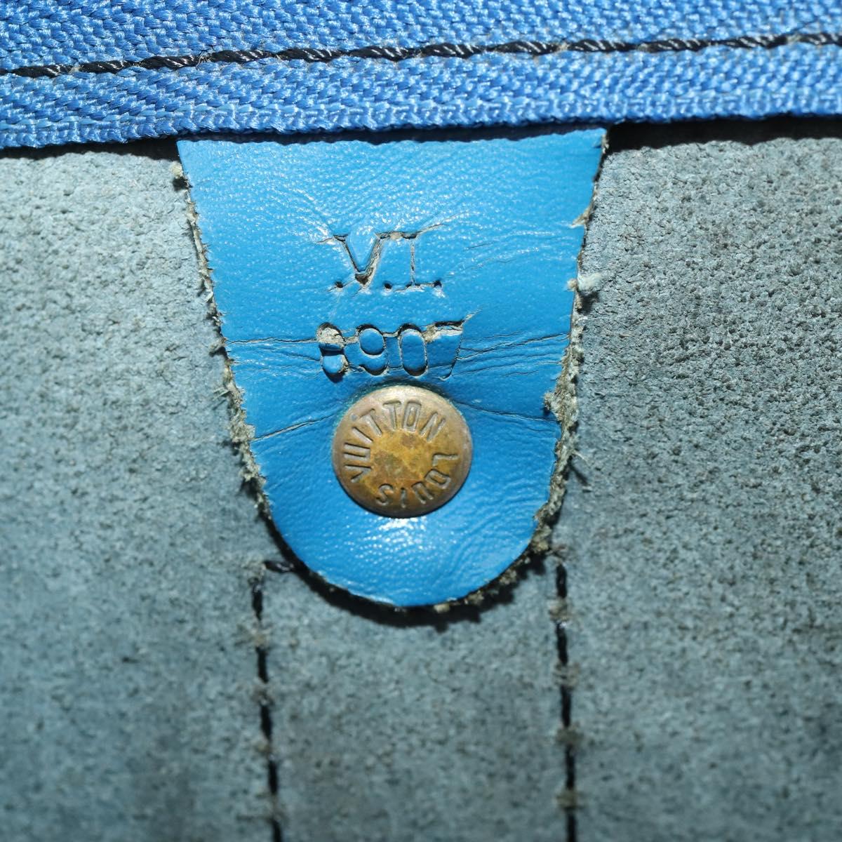 LOUIS VUITTON Epi Keepall 45 Boston Bag Blue M42975 LV Auth 187531