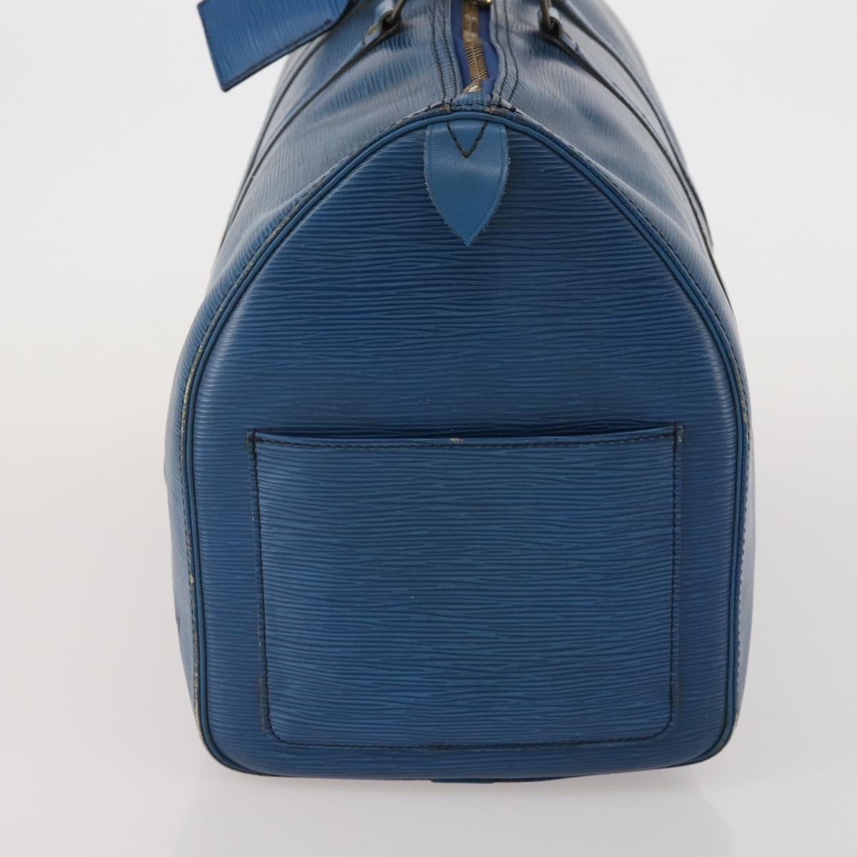 LOUIS VUITTON Epi Keepall 45 Boston Bag Blue M42975 LV Auth 187531