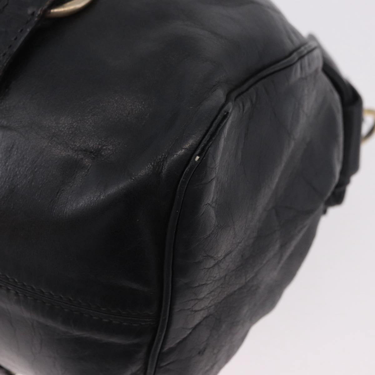 Miu Miu Hand Bag Leather Black Gold Auth 187540
