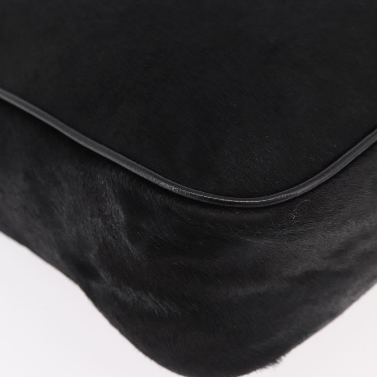 FENDI Shoulder Bag Harako leather Black Silver Auth 187543V