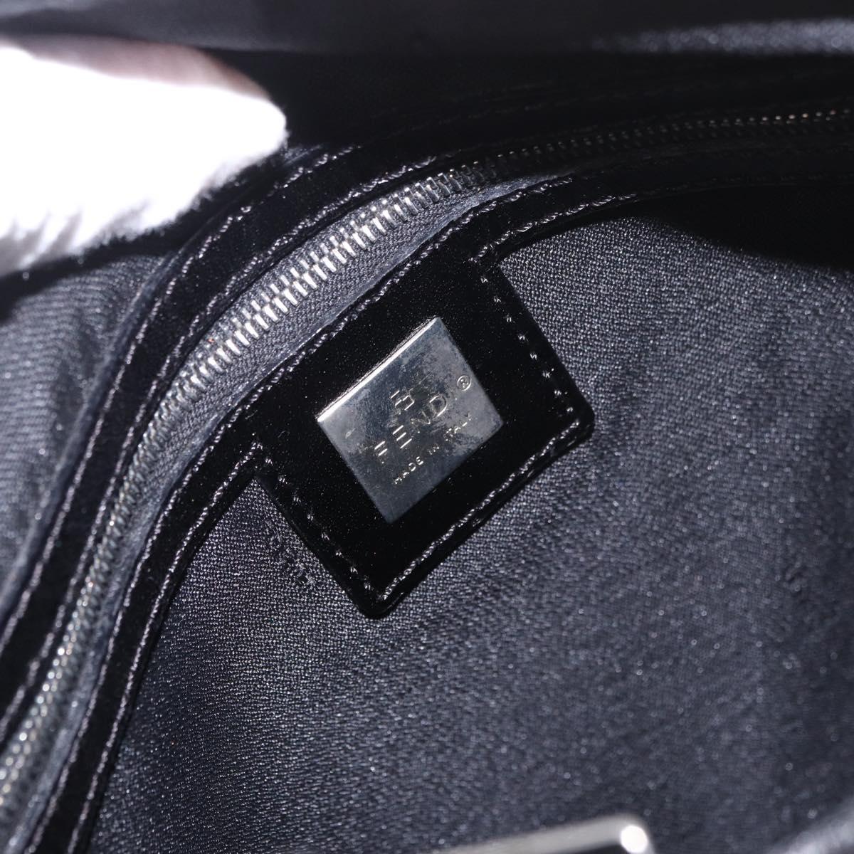 FENDI Shoulder Bag Harako leather Black Silver Auth 187543V