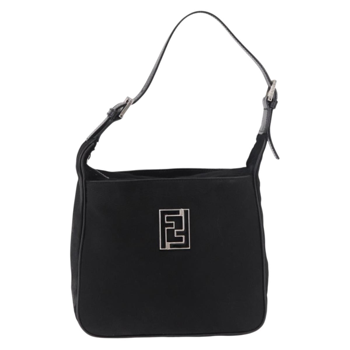FENDI Shoulder Bag Harako leather Black Silver Auth 187543V