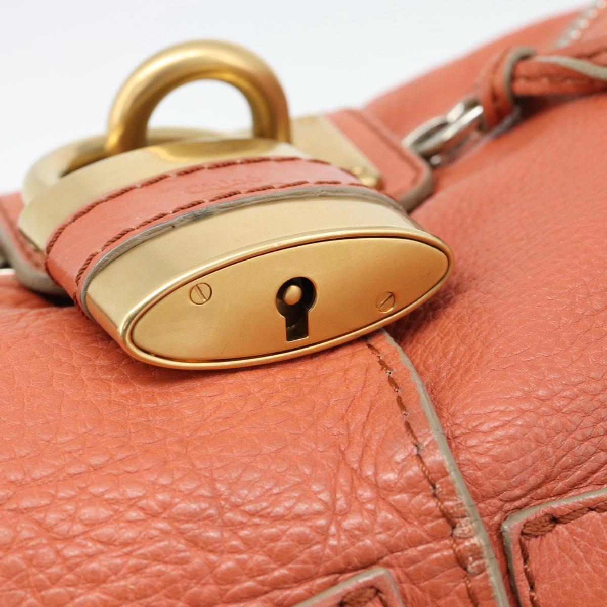 Chloe Paddington Hand Bag Leather Pink Gold Silver Auth 187547V