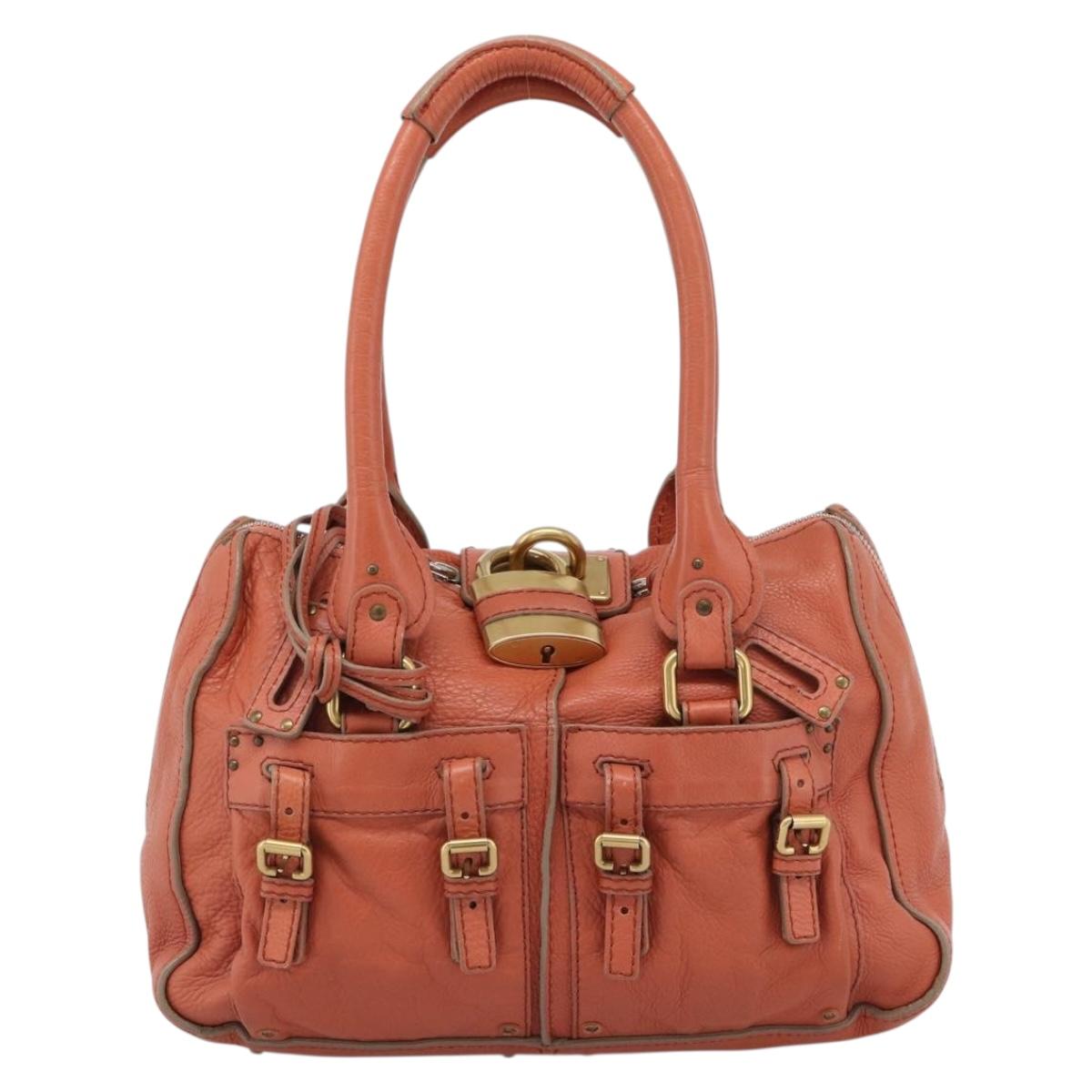Chloe Paddington Hand Bag Leather Pink Gold Silver Auth 187547V