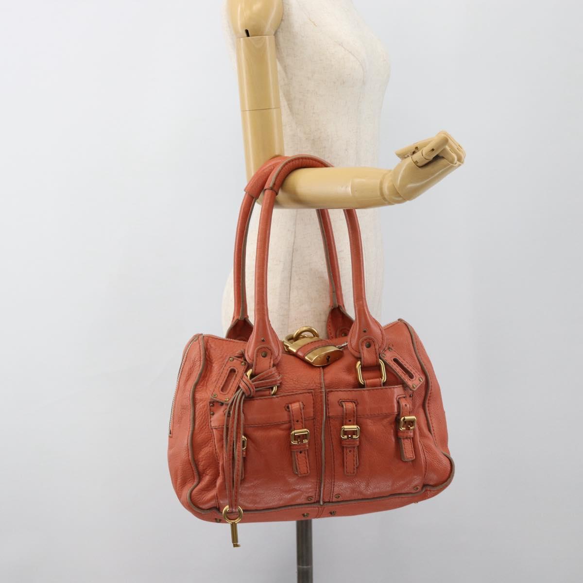 Chloe Paddington Hand Bag Leather Pink Gold Silver Auth 187547V