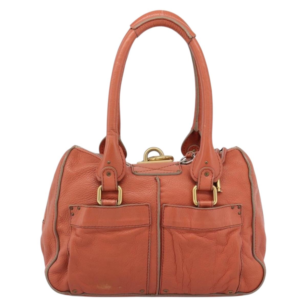 Chloe Paddington Hand Bag Leather Pink Gold Silver Auth 187547V