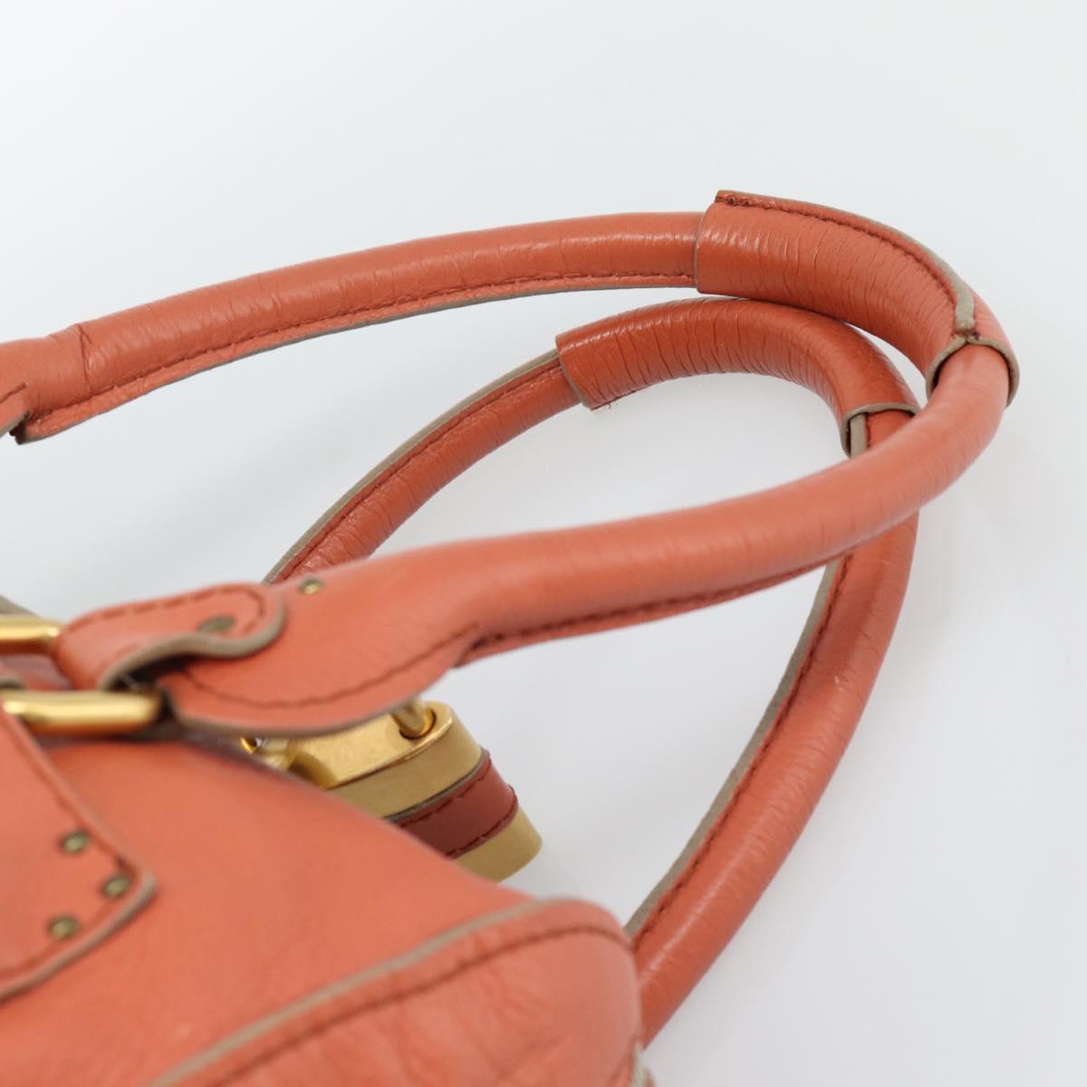 Chloe Paddington Hand Bag Leather Pink Gold Silver Auth 187547V