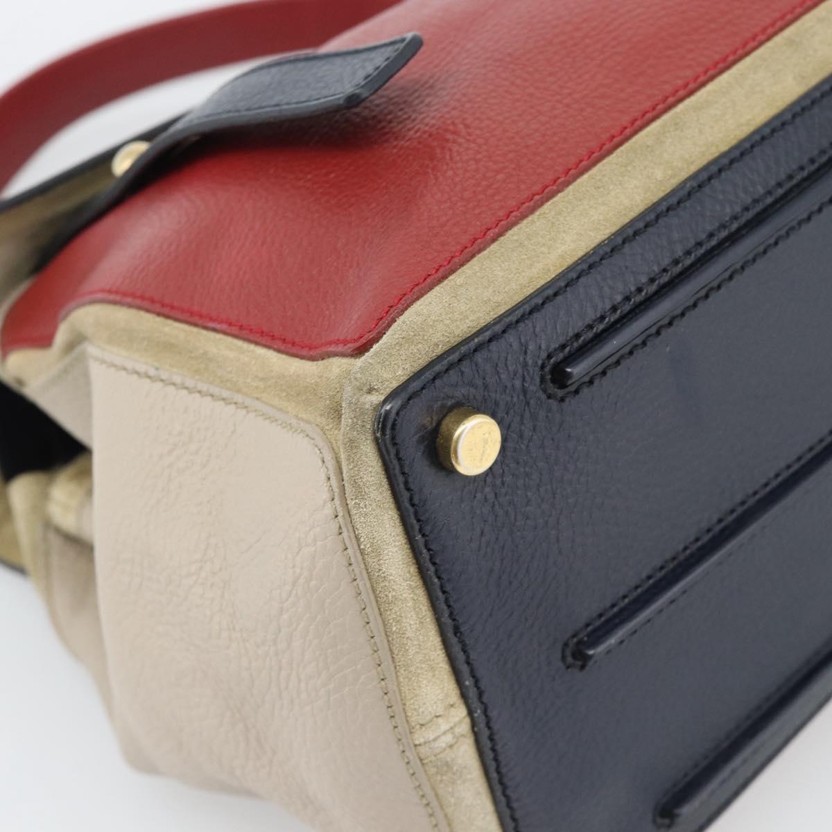 Salvatore Ferragamo Shoulder Bag Leather Beige Gold Auth 187550A