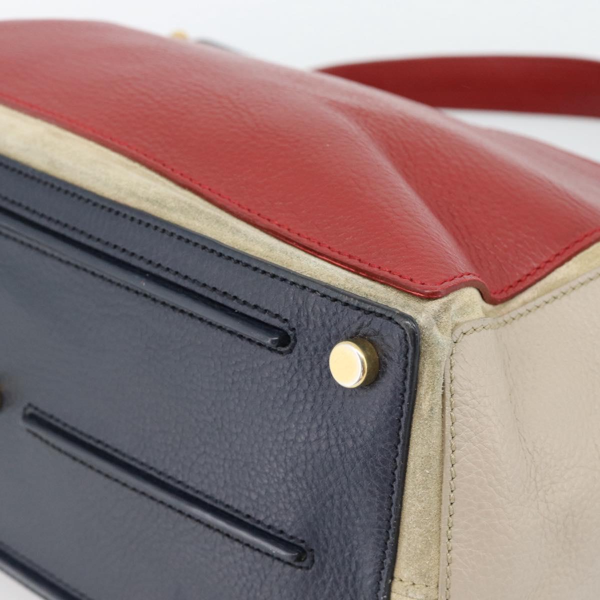 Salvatore Ferragamo Shoulder Bag Leather Beige Gold Auth 187550A