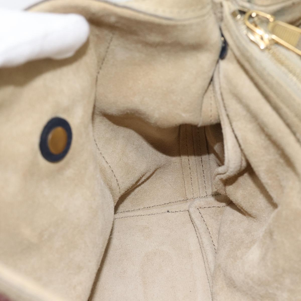 Salvatore Ferragamo Shoulder Bag Leather Beige Gold Auth 187550A