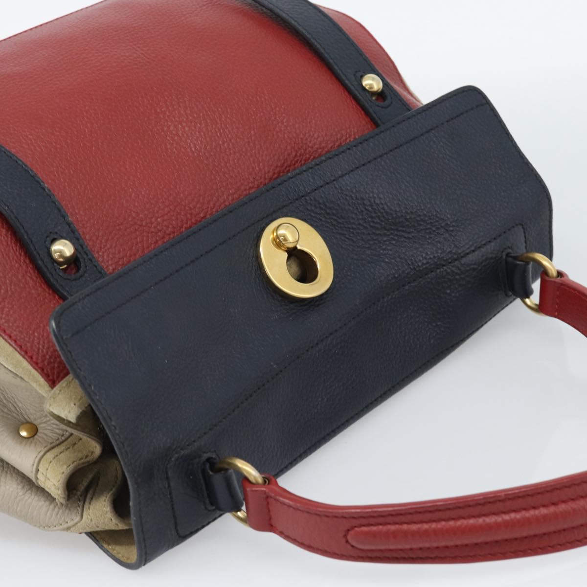 Salvatore Ferragamo Shoulder Bag Leather Beige Gold Auth 187550A
