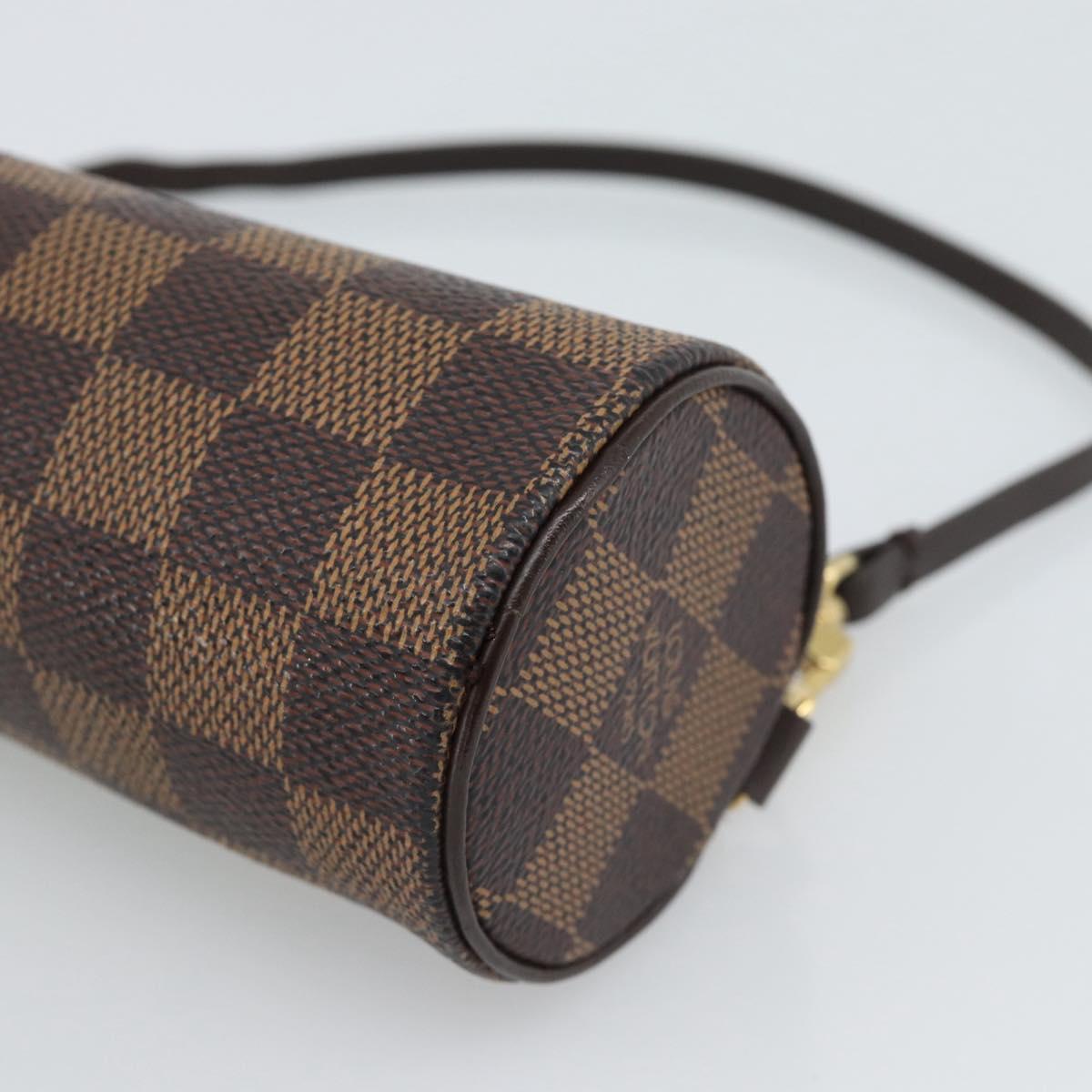 LOUIS VUITTON Damier Ebene Papillon Pouch LV Auth 187564