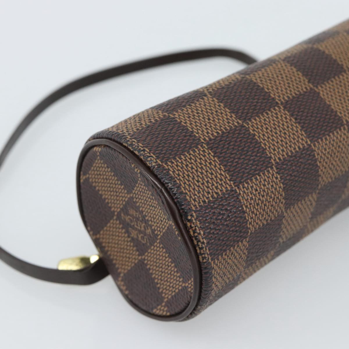 LOUIS VUITTON Damier Ebene Papillon Pouch LV Auth 187564