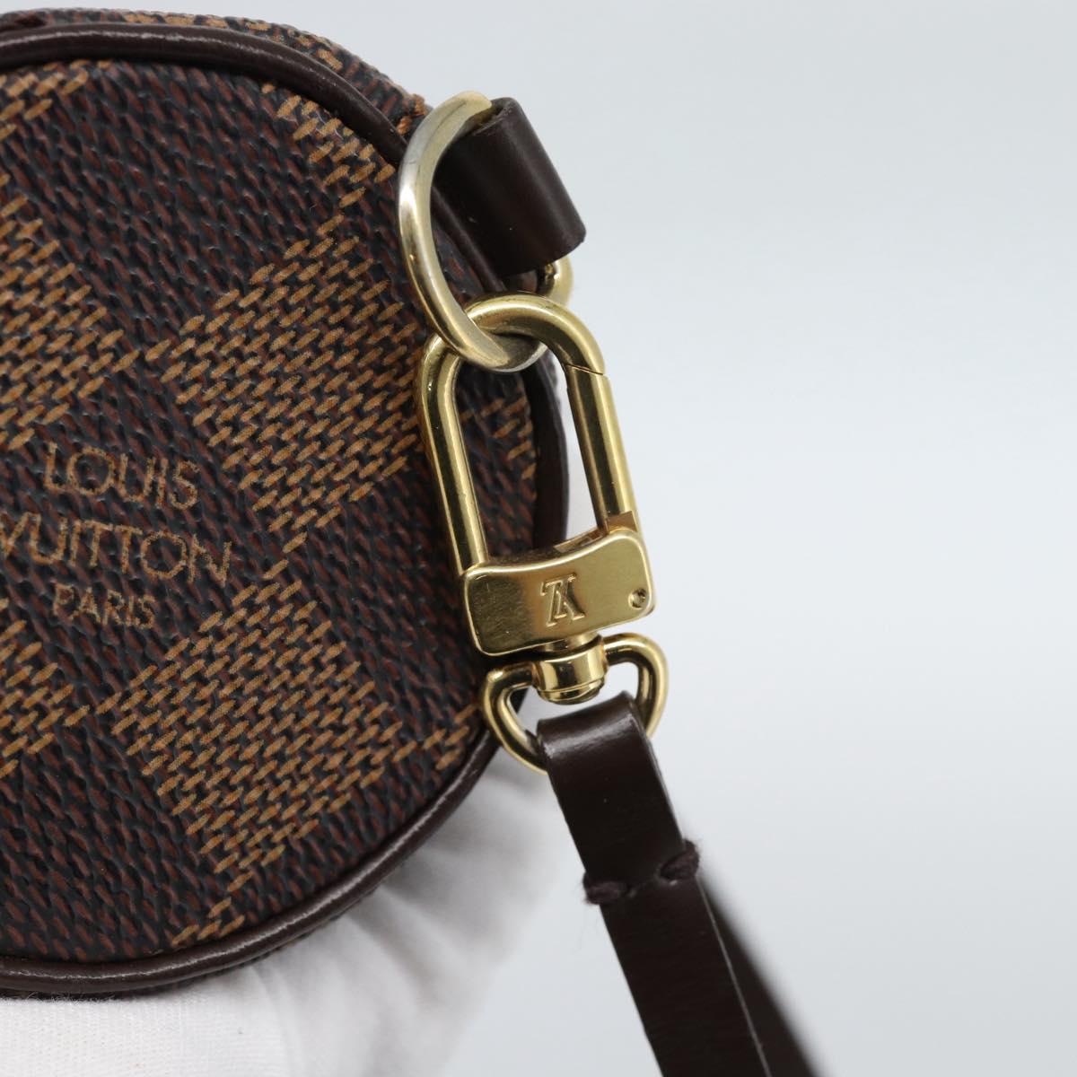 LOUIS VUITTON Damier Ebene Papillon Pouch LV Auth 187564