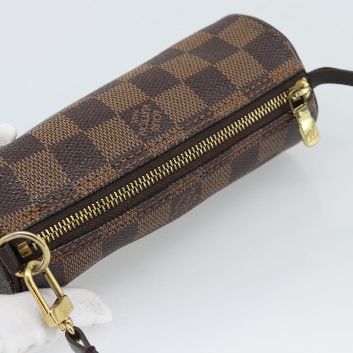 LOUIS VUITTON Damier Ebene Papillon Pouch LV Auth 187564