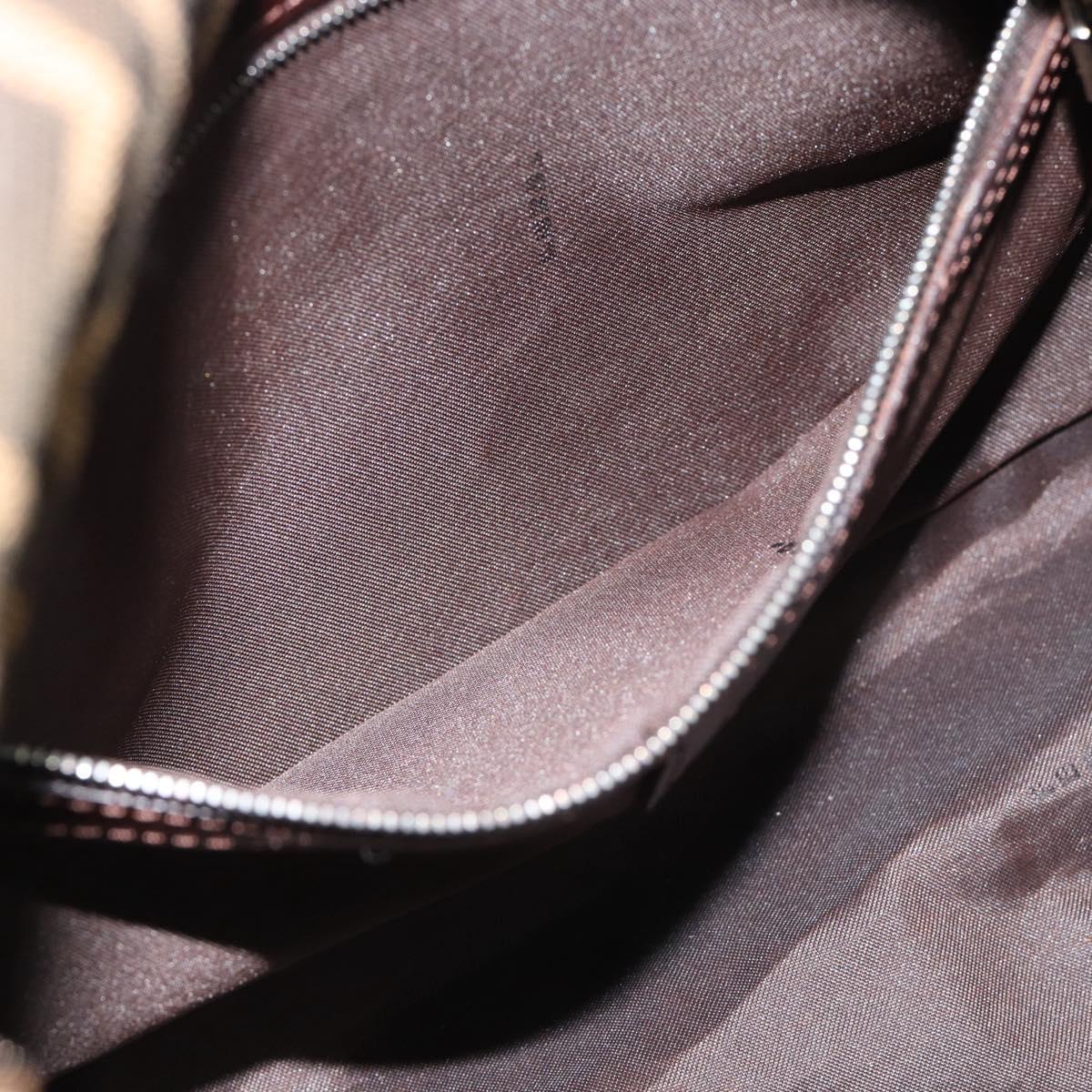 FENDI Zucca Canvas Mamma Baguette Shoulder Bag Black Brown Auth 187565SAV