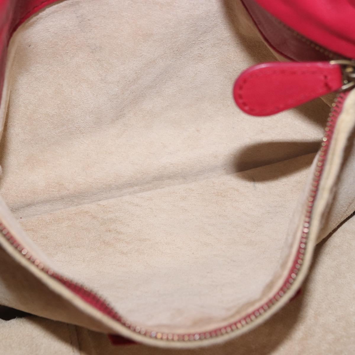 BOTTEGA VENETA INTRECCIATO Hand Bag Leather Red Gold Auth 187567A