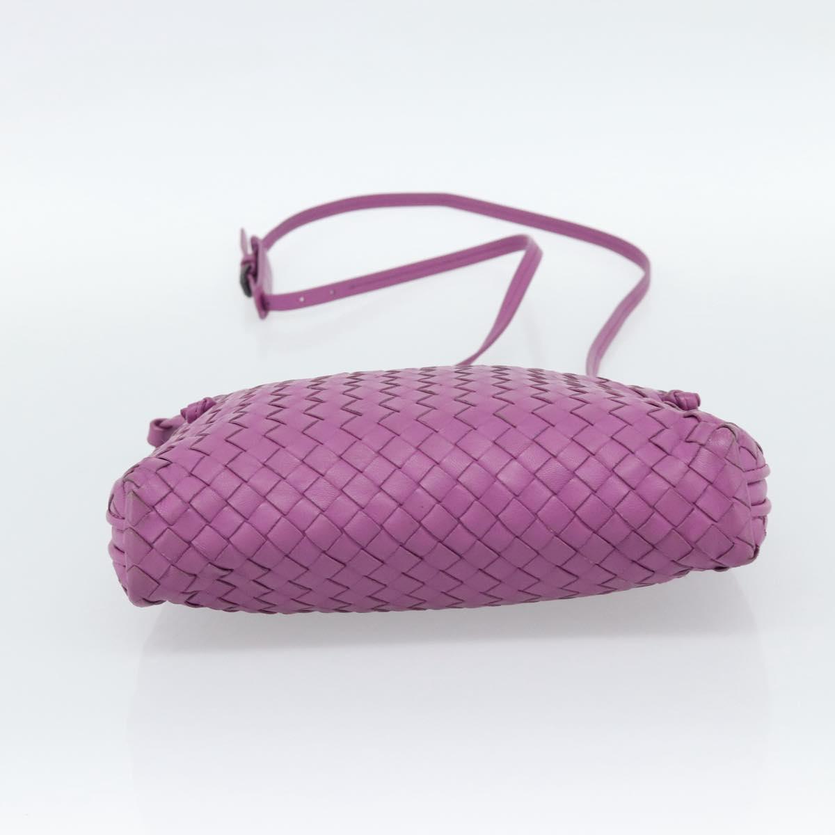 BOTTEGA VENETA INTRECCIATO Shoulder Bag Leather Purple Auth 187568A