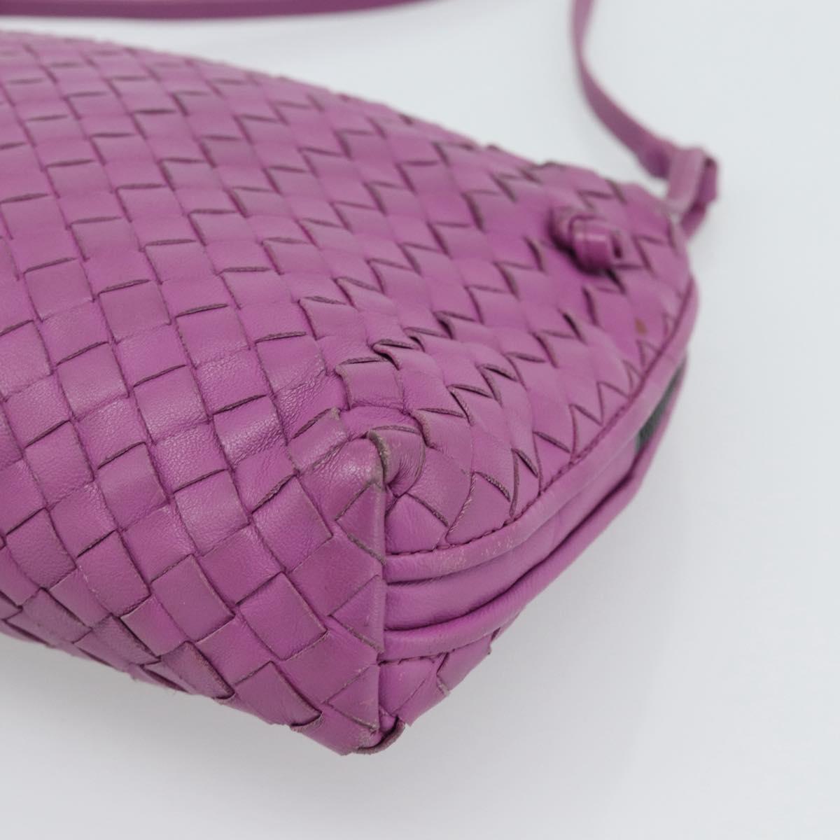 BOTTEGA VENETA INTRECCIATO Shoulder Bag Leather Purple Auth 187568A