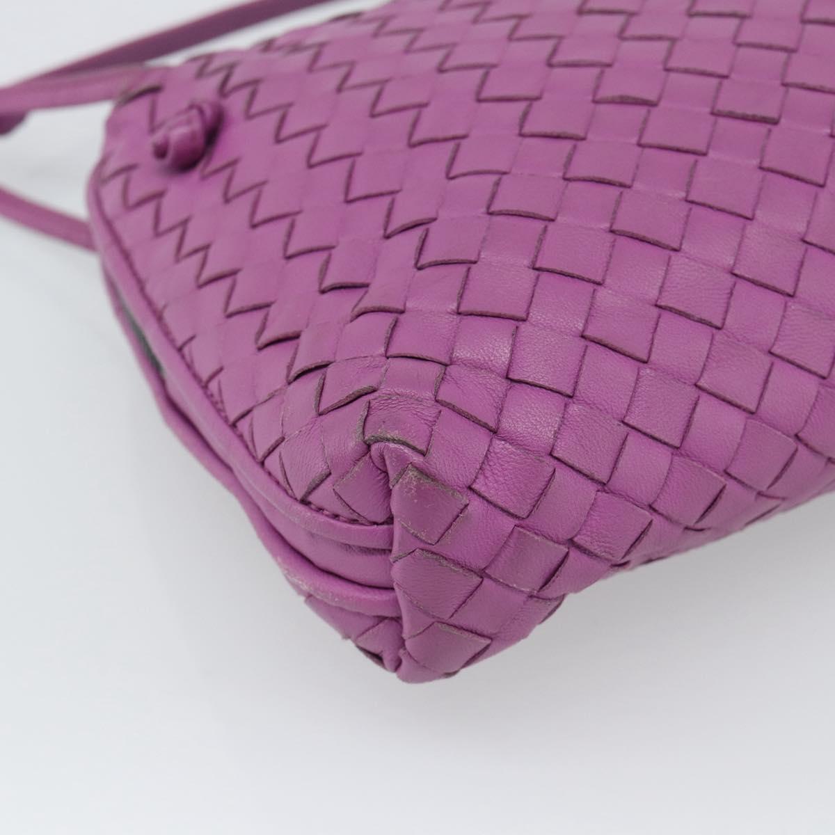 BOTTEGA VENETA INTRECCIATO Shoulder Bag Leather Purple Auth 187568A