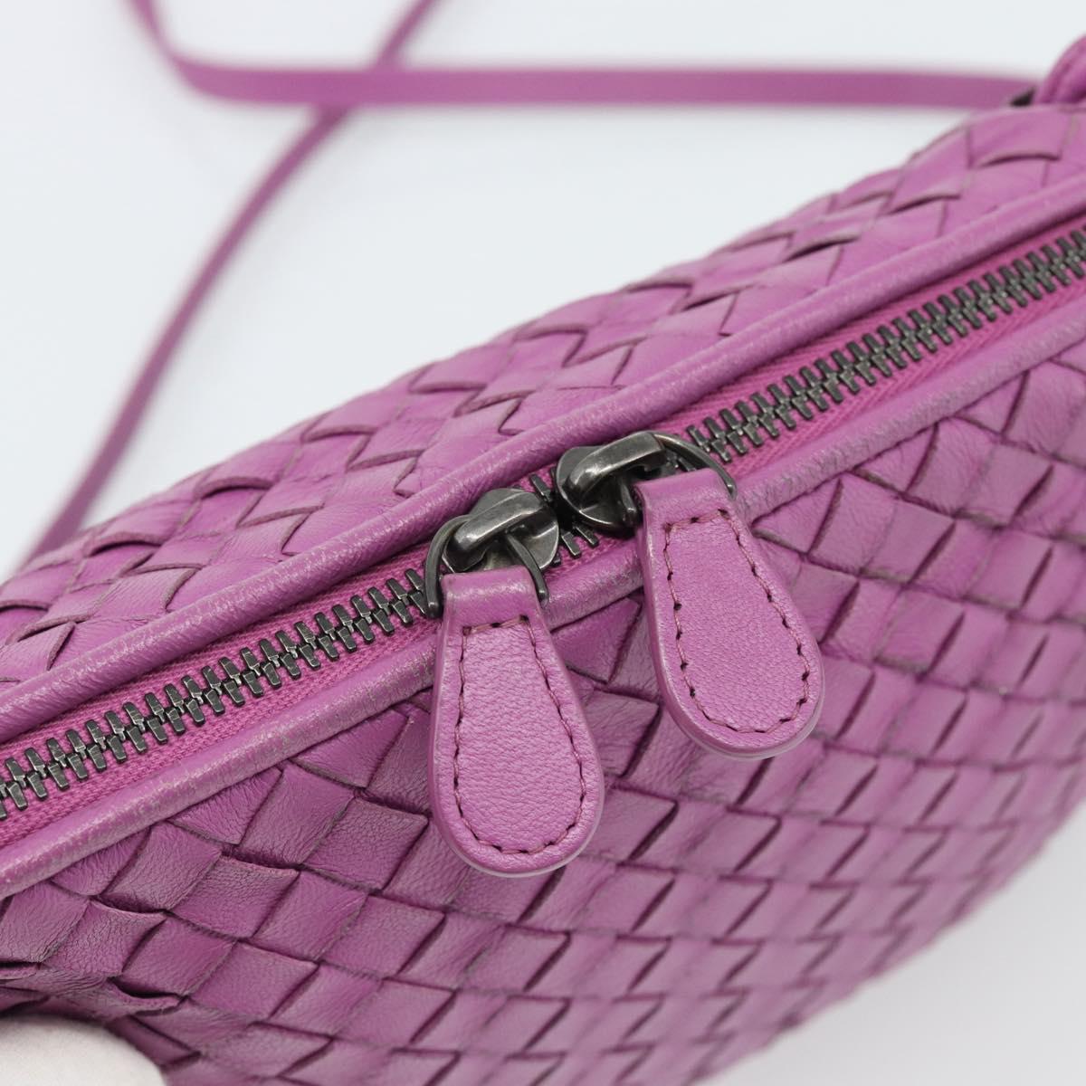 BOTTEGA VENETA INTRECCIATO Shoulder Bag Leather Purple Auth 187568A
