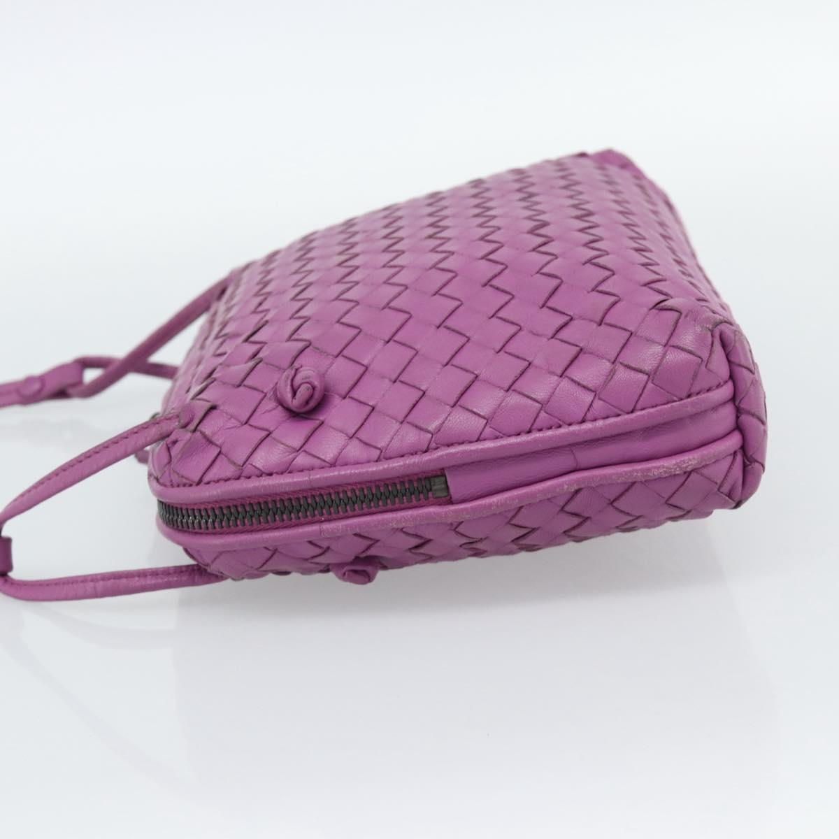 BOTTEGA VENETA INTRECCIATO Shoulder Bag Leather Purple Auth 187568A