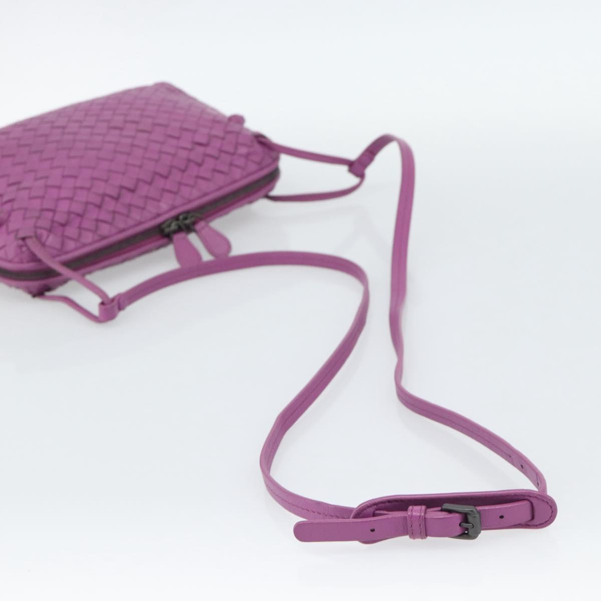 BOTTEGA VENETA INTRECCIATO Shoulder Bag Leather Purple Auth 187568A