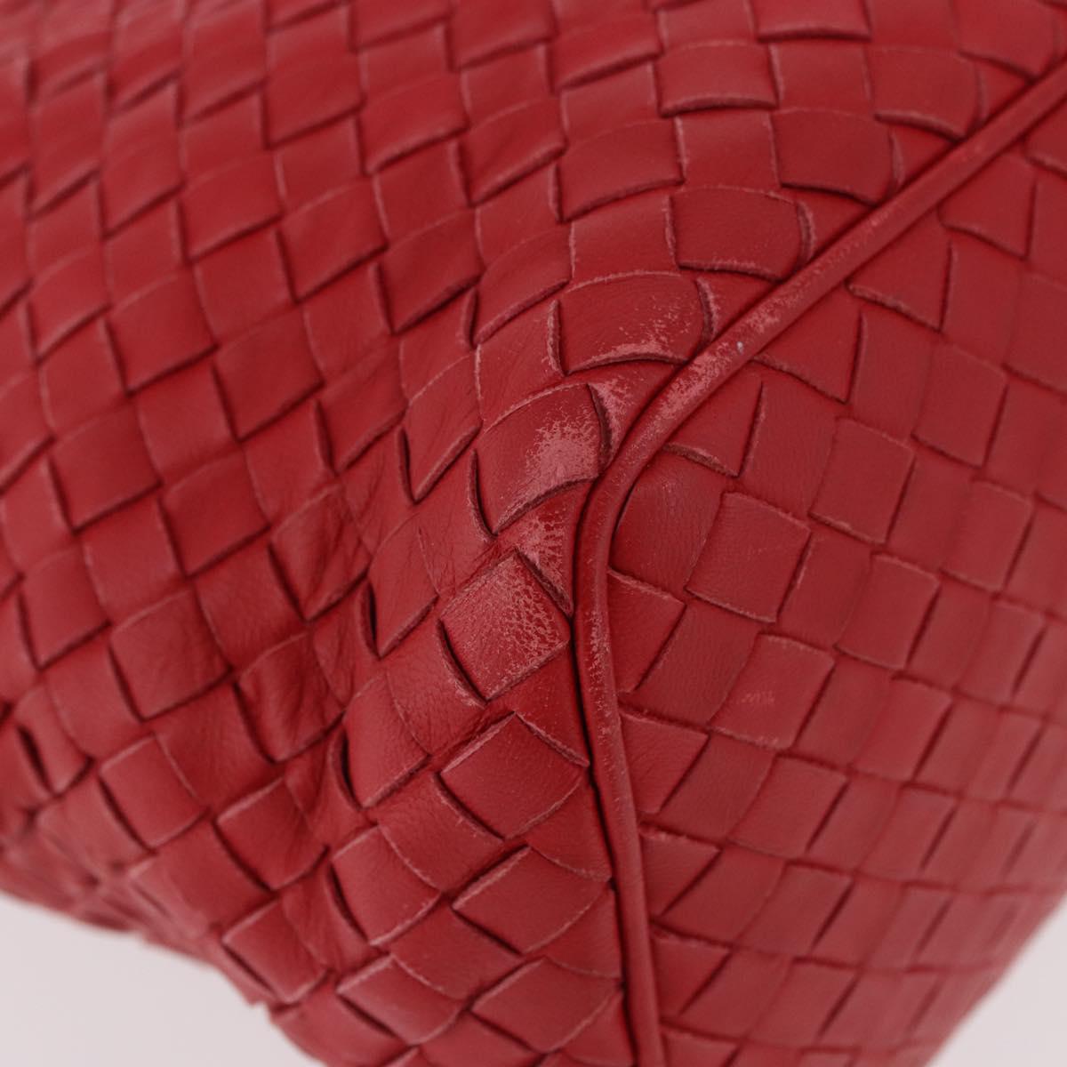 BOTTEGA VENETA INTRECCIATO Shoulder Bag Leather Red 239988 Auth 187569V