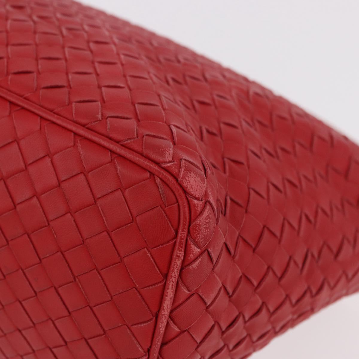 BOTTEGA VENETA INTRECCIATO Shoulder Bag Leather Red 239988 Auth 187569V