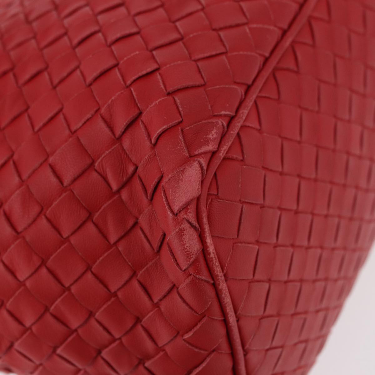 BOTTEGA VENETA INTRECCIATO Shoulder Bag Leather Red 239988 Auth 187569V