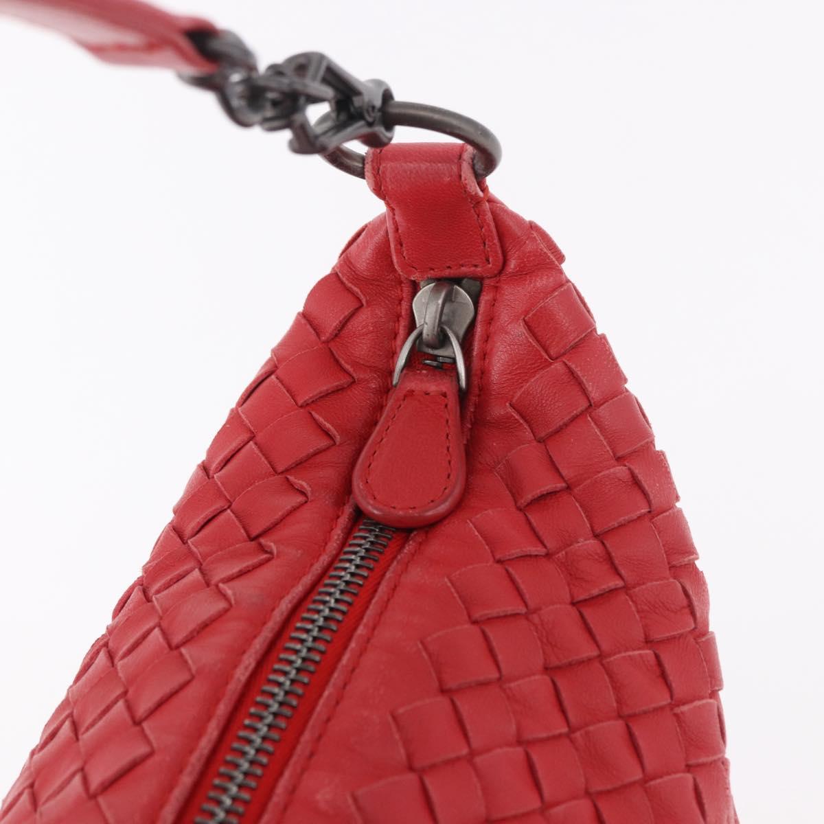 BOTTEGA VENETA INTRECCIATO Shoulder Bag Leather Red 239988 Auth 187569V