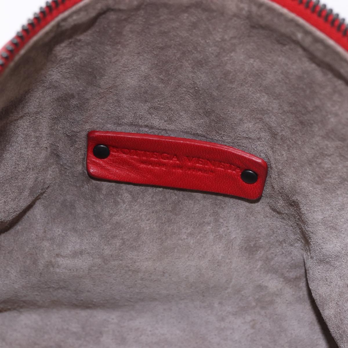 BOTTEGA VENETA INTRECCIATO Shoulder Bag Leather Red 239988 Auth 187569V