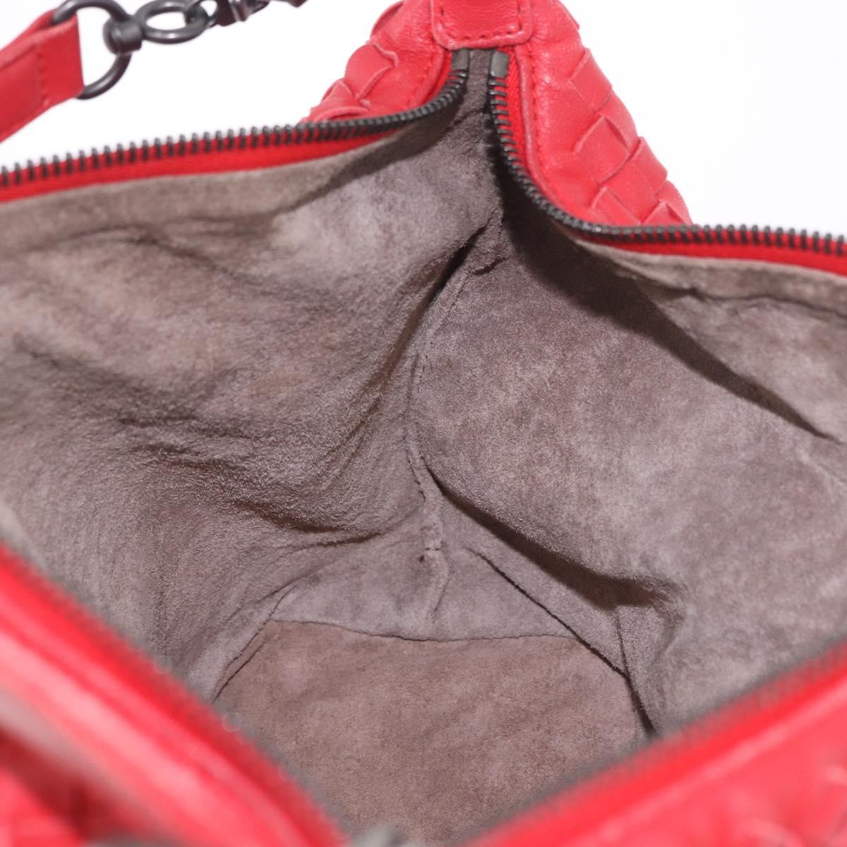 BOTTEGA VENETA INTRECCIATO Shoulder Bag Leather Red 239988 Auth 187569V