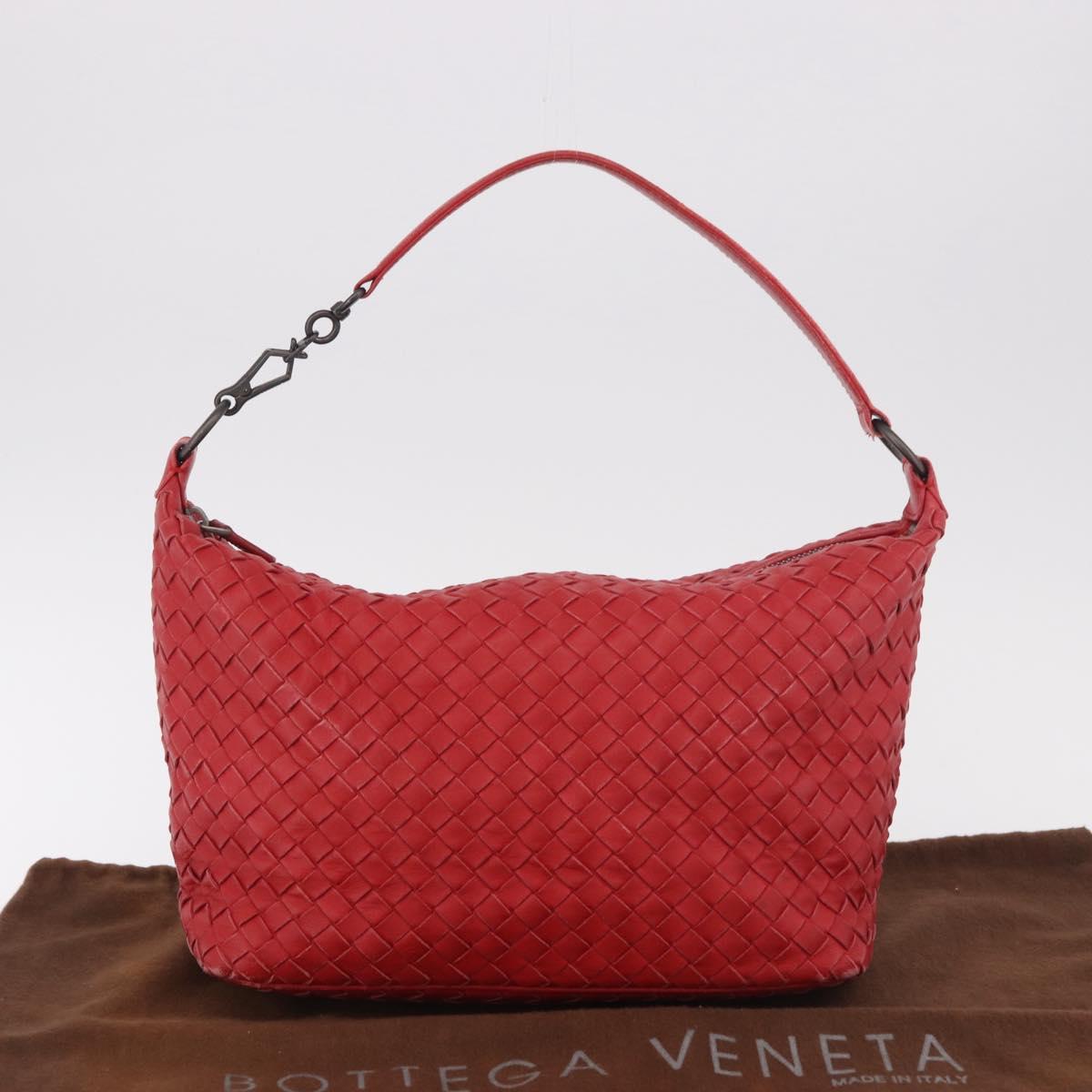 BOTTEGA VENETA INTRECCIATO Shoulder Bag Leather Red 239988 Auth 187569V