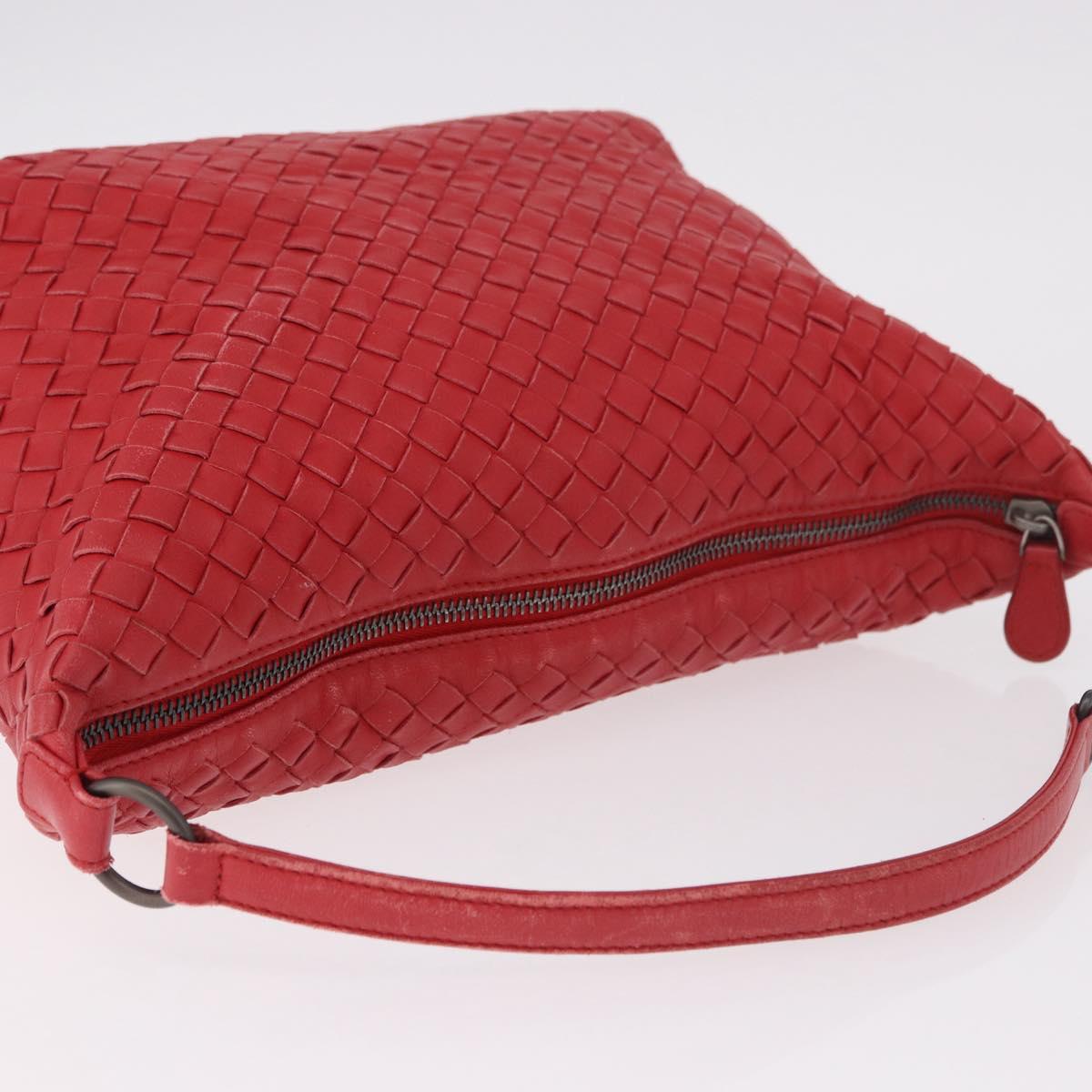 BOTTEGA VENETA INTRECCIATO Shoulder Bag Leather Red 239988 Auth 187569V