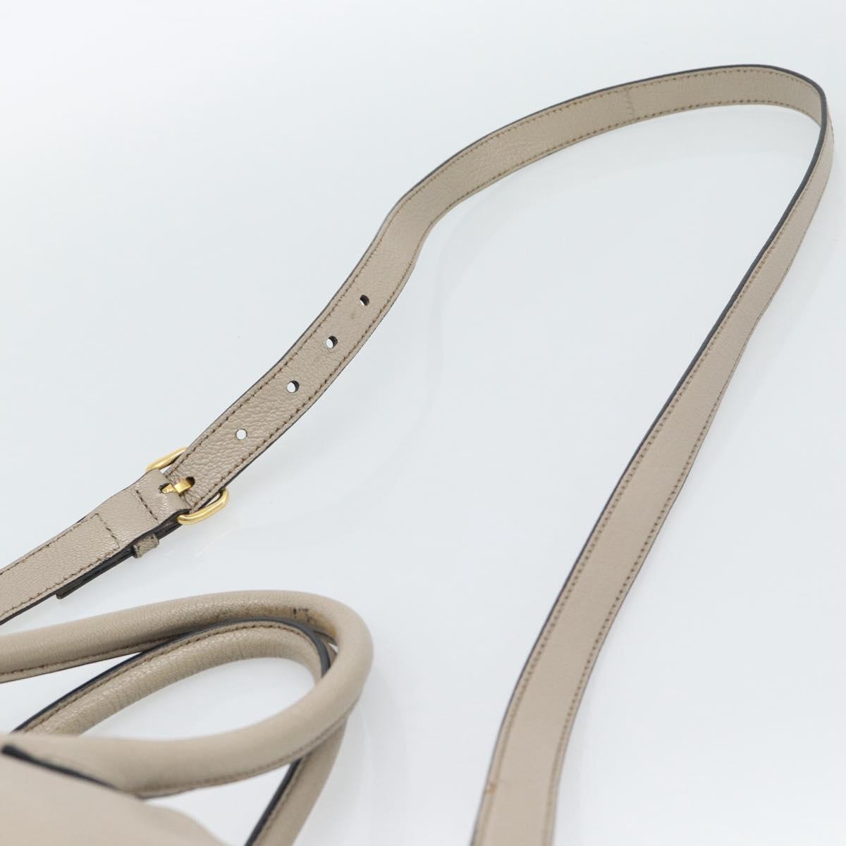 Miu Miu Hand Bag Leather 2way Gray Gold Auth 187574V