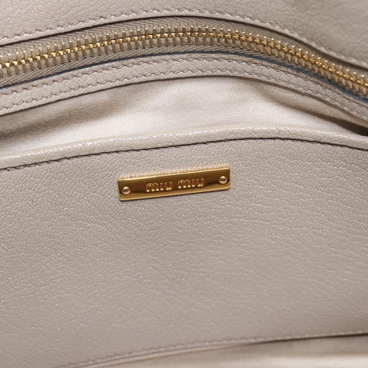 Miu Miu Hand Bag Leather 2way Gray Gold Auth 187574V