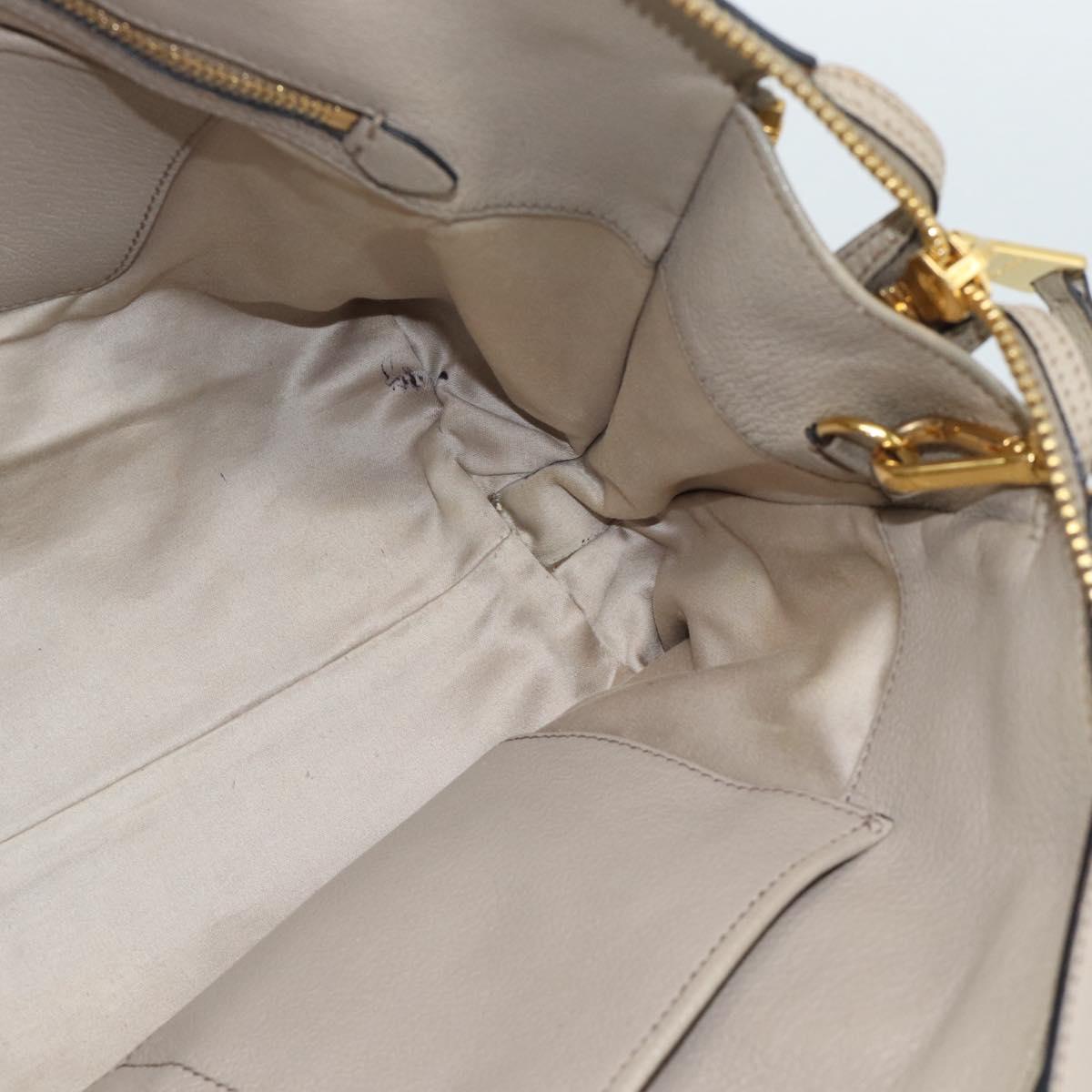 Miu Miu Hand Bag Leather 2way Gray Gold Auth 187574V