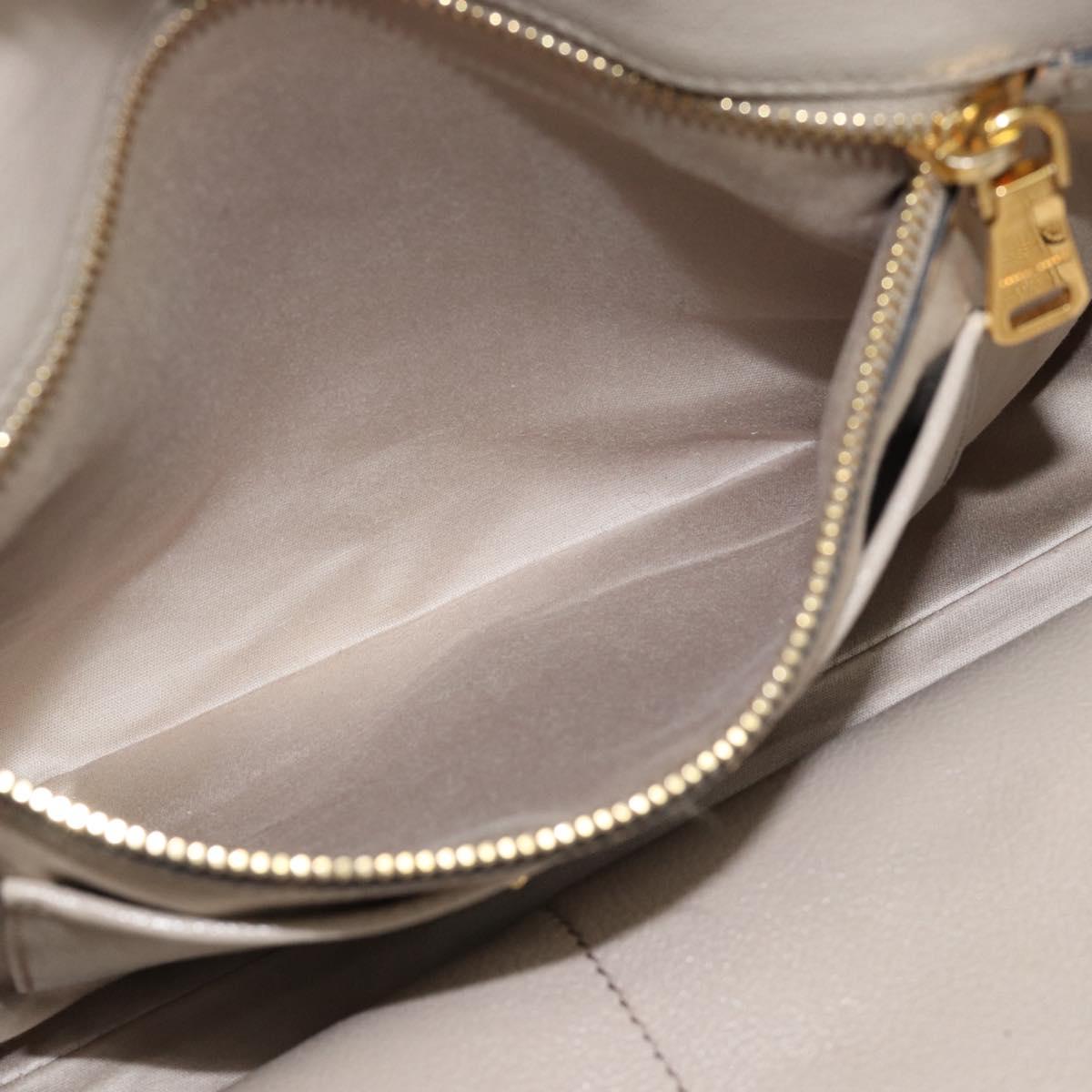 Miu Miu Hand Bag Leather 2way Gray Gold Auth 187574V