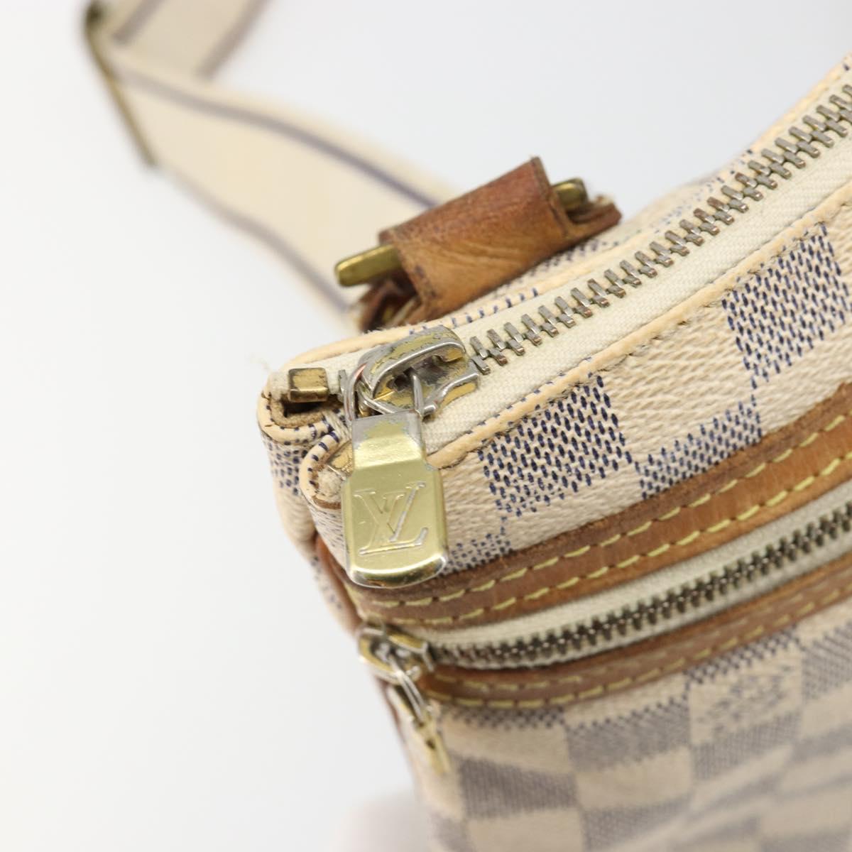 LOUIS VUITTON Damier Azur Pochette Bosphore Shoulder Bag N51112 LV Auth 187575