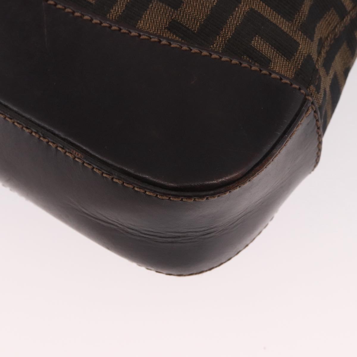 FENDI Zucca Canvas Tote Bag Black Brown Auth 187577A