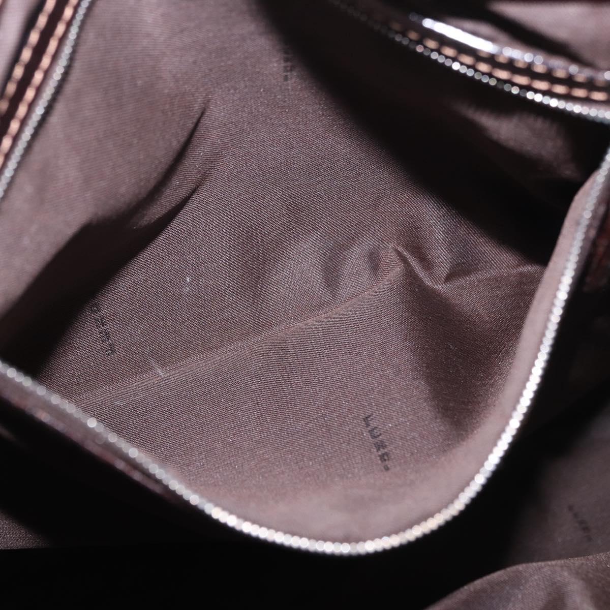 FENDI Zucca Canvas Tote Bag Black Brown Auth 187577A