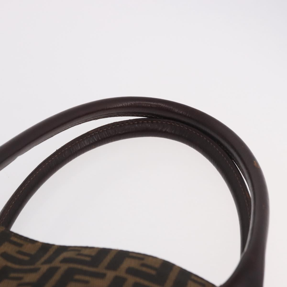 FENDI Zucca Canvas Tote Bag Black Brown Auth 187577A