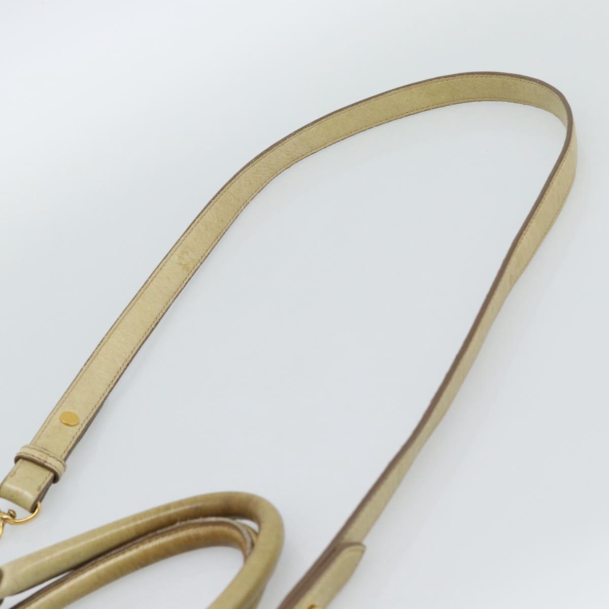 Miu Miu Matelasse Hand Bag Leather 2way Beige Gold Auth 187578V