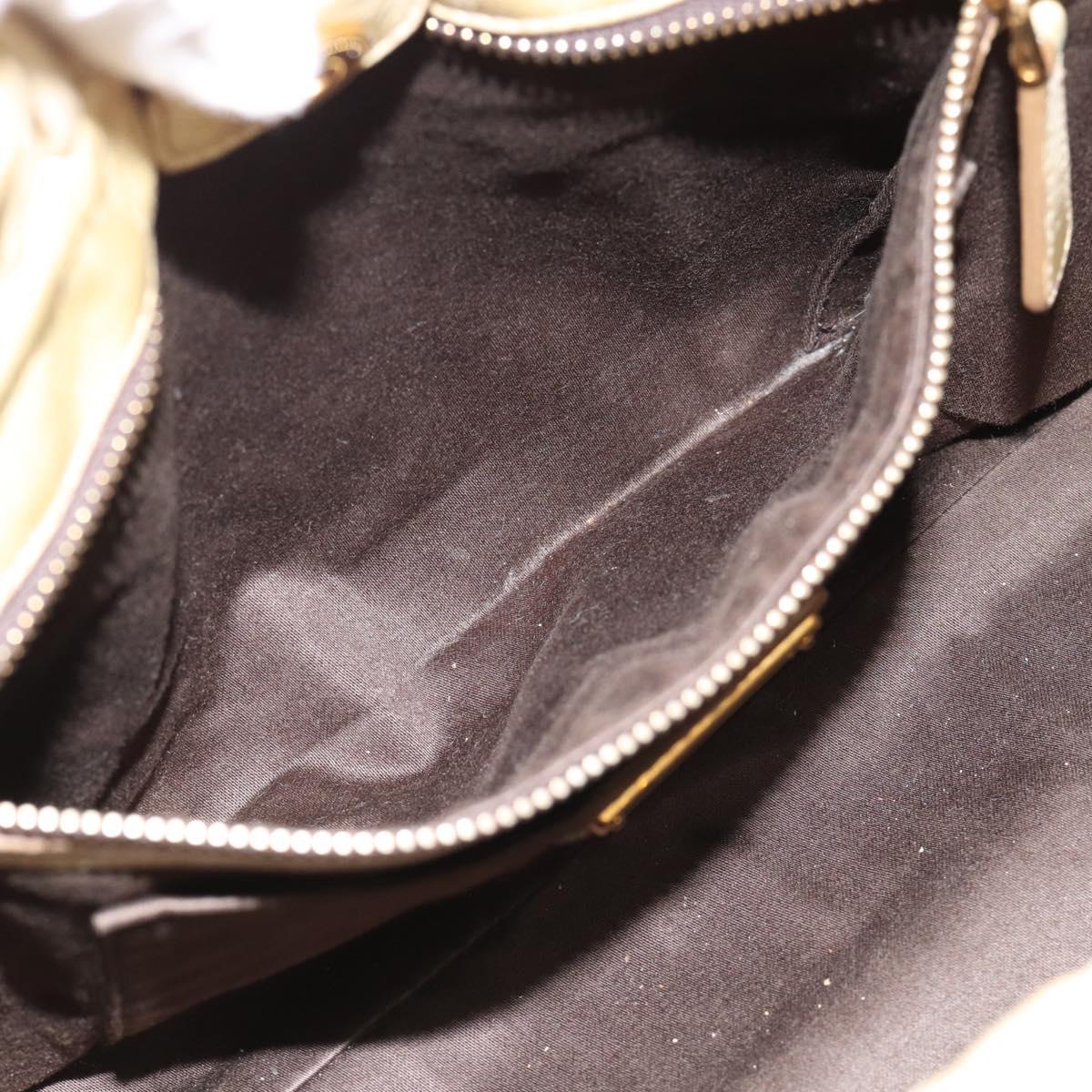 Miu Miu Matelasse Hand Bag Leather 2way Beige Gold Auth 187578V