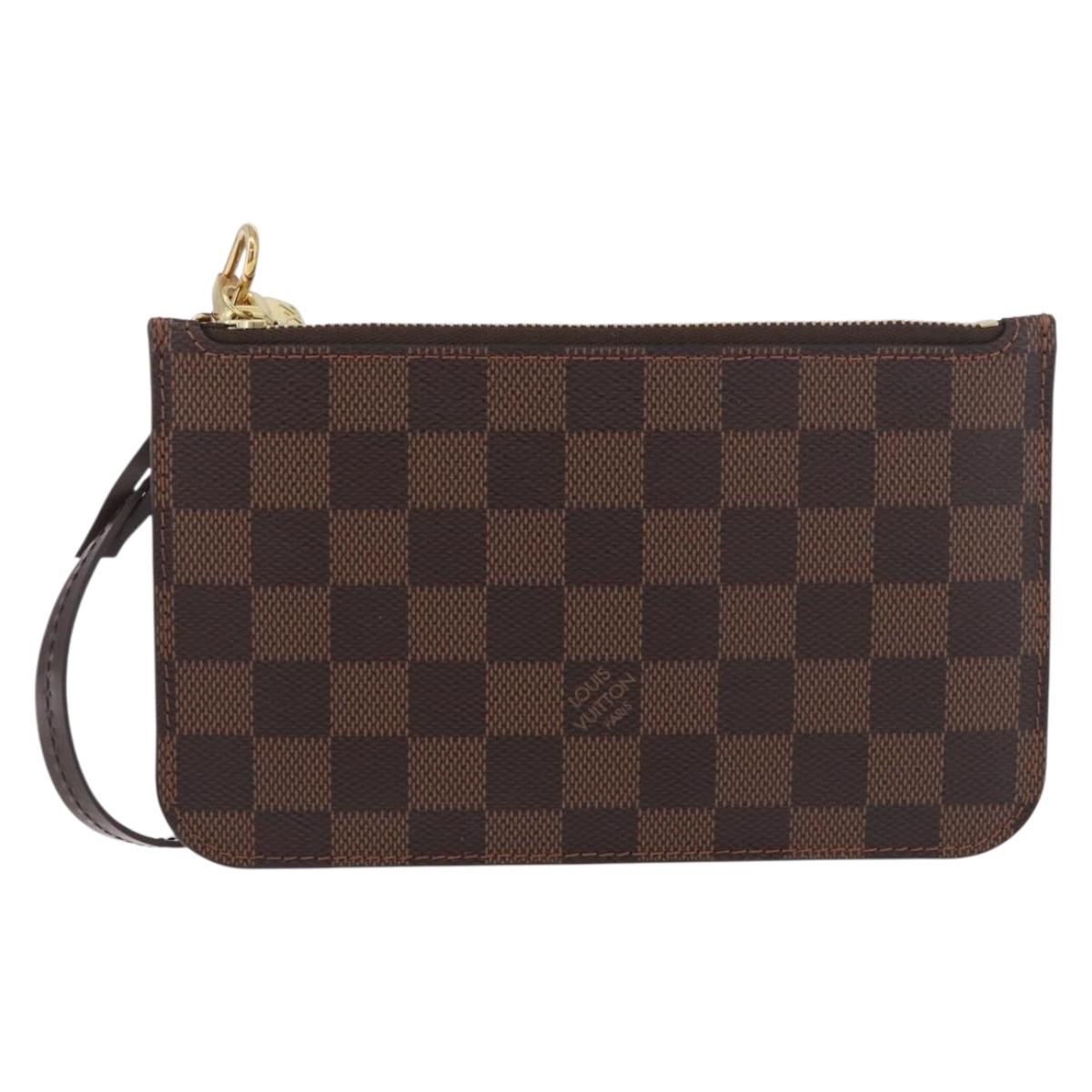 LOUIS VUITTON Damier Ebene Neverfull MM Pouch LV Auth 187583