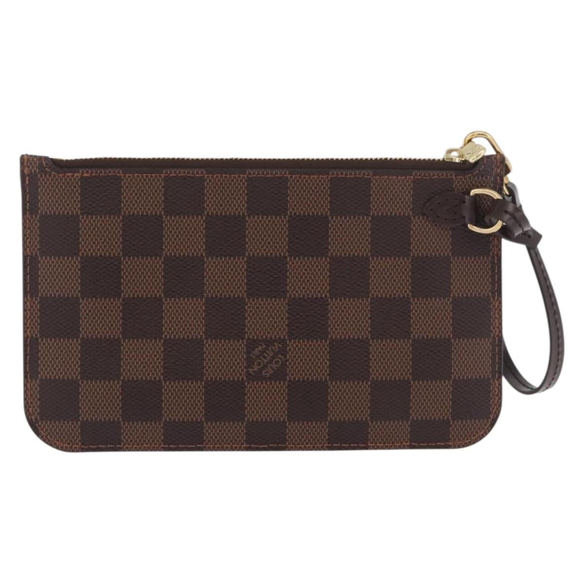 LOUIS VUITTON Damier Ebene Neverfull MM Pouch LV Auth 187583