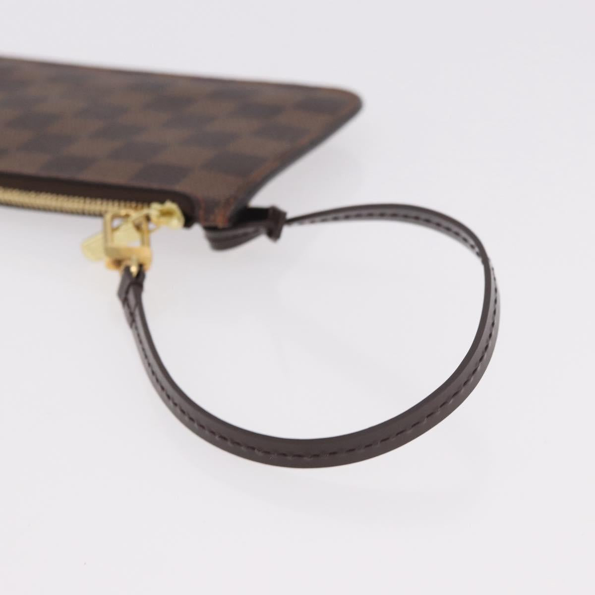LOUIS VUITTON Damier Ebene Neverfull MM Pouch LV Auth 187583