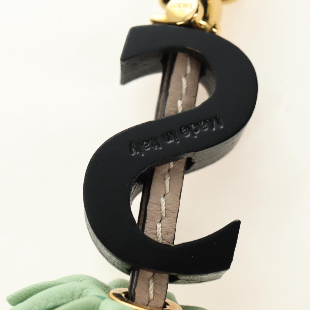 LOEWE Bag Charm Leather Gray Gold Auth 187590M
