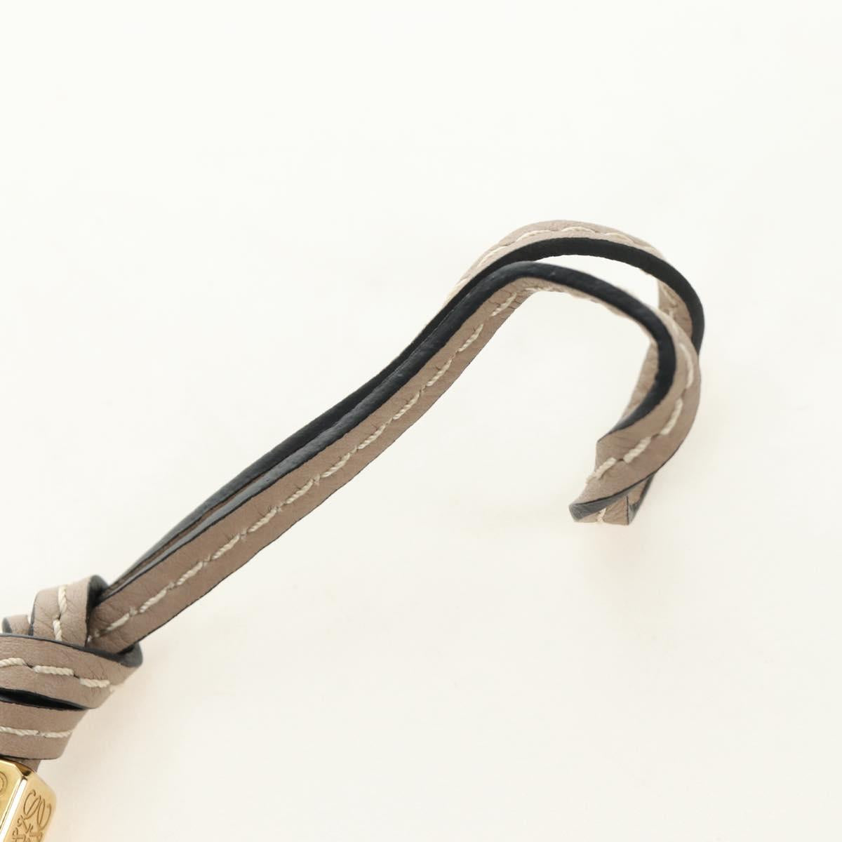 LOEWE Bag Charm Leather Gray Gold Auth 187590M